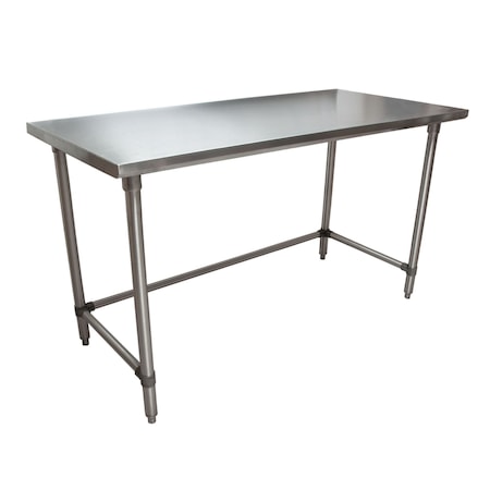 Stainless Steel Work Table Flat Top With Open Base 60Wx30D